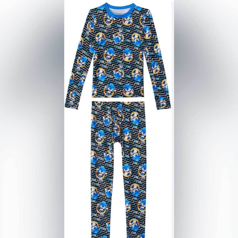 NWT- Cuddl Duds Sonic Boys Thermal Underwear Set -Long John -Size 4…
